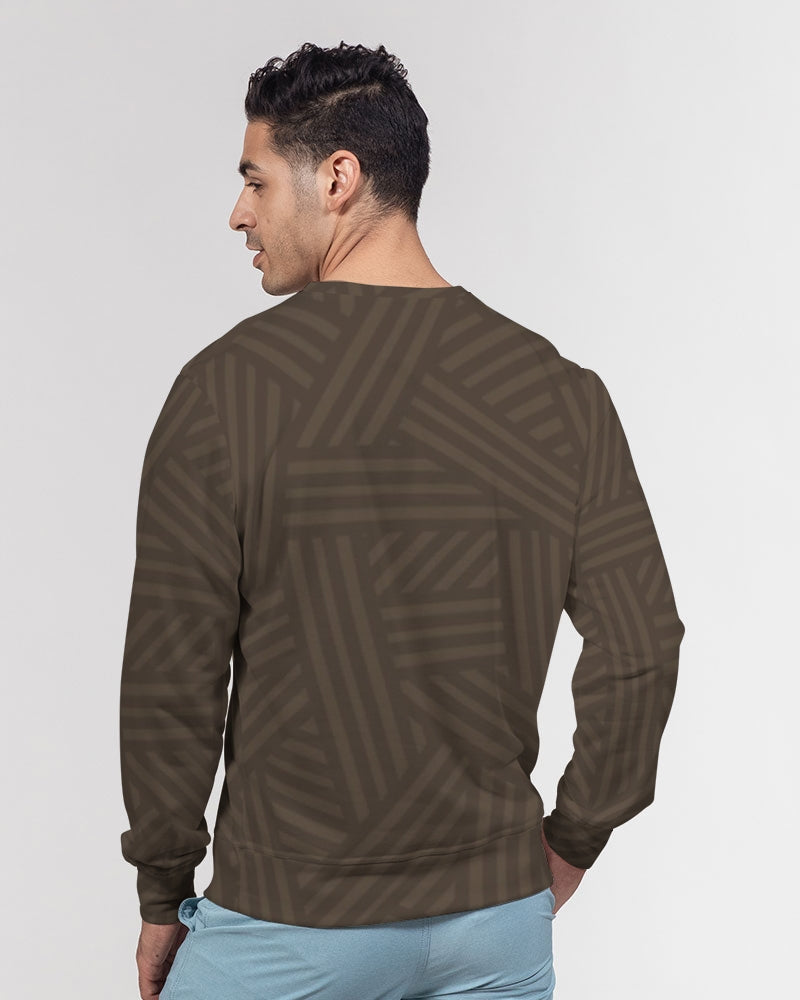 brown weave Men's Classic French Terry Crewneck Pullover