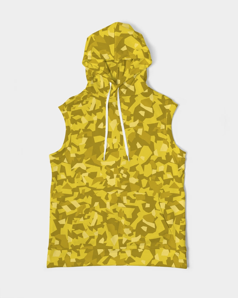 AV Yellow Camo Men's Premium Heavyweight Sleeveless Hoodie