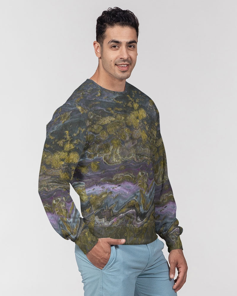 Gold Paint Men's Classic French Terry Crewneck Pullover