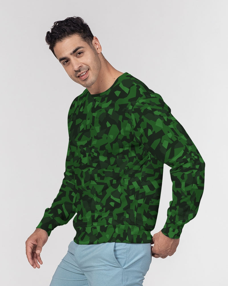 AV Green Camo Men's Classic French Terry Crewneck Pullover