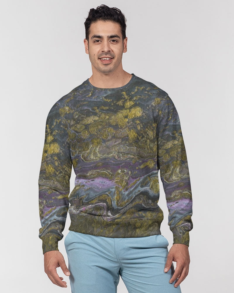 Gold Paint Men's Classic French Terry Crewneck Pullover