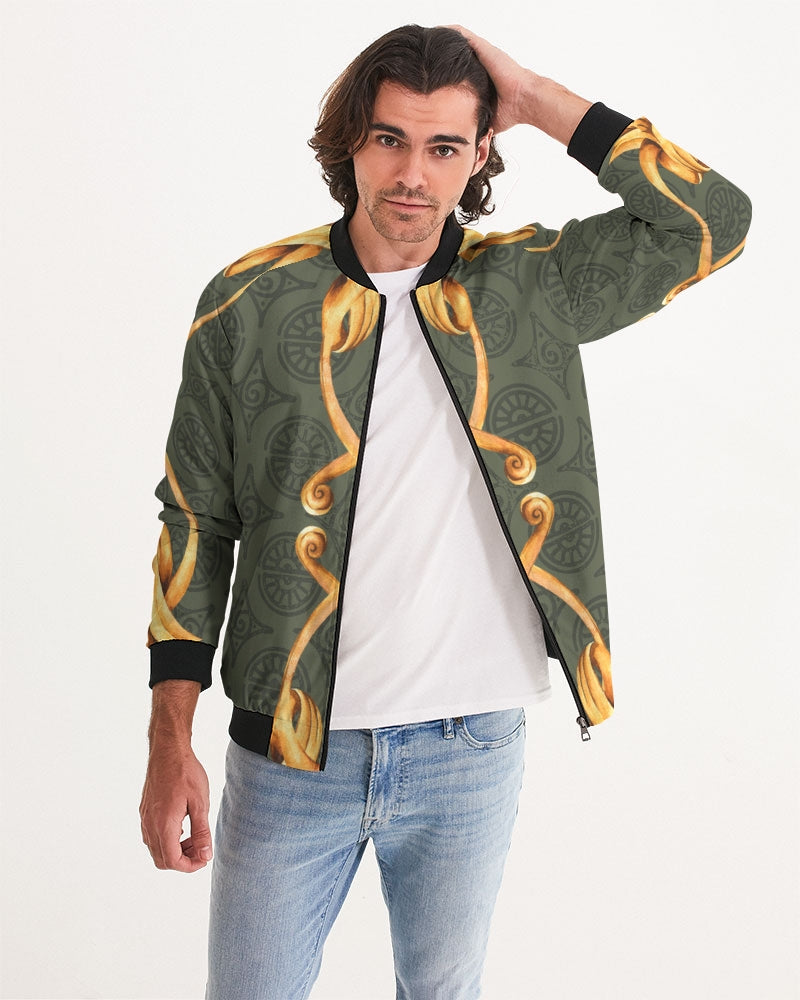 Men's Ornate Gold Bomber Jacket — bold all-over print by AmbiVirile, view 5