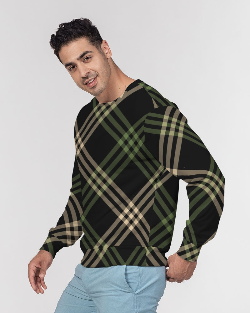 Smooth Plaid Men's Classic French Terry Crewneck Pullover