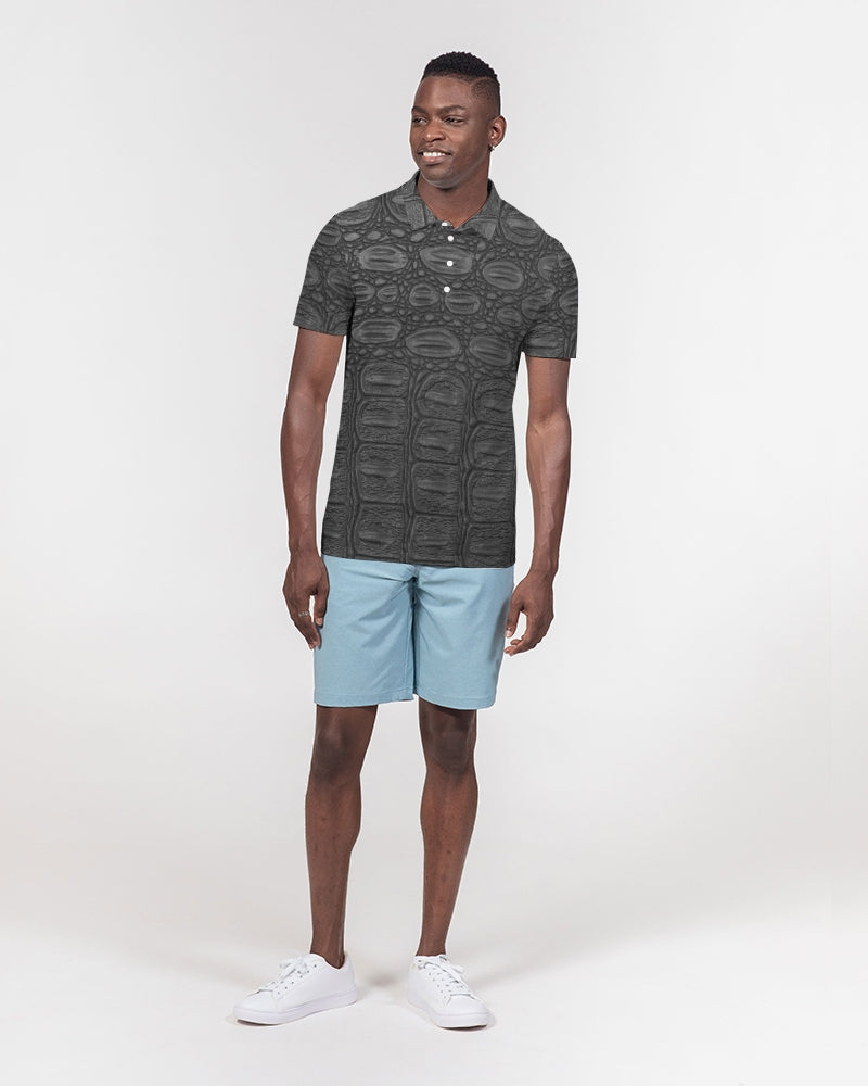 Black Crocodile Love Men's Slim Fit Short Sleeve Polo