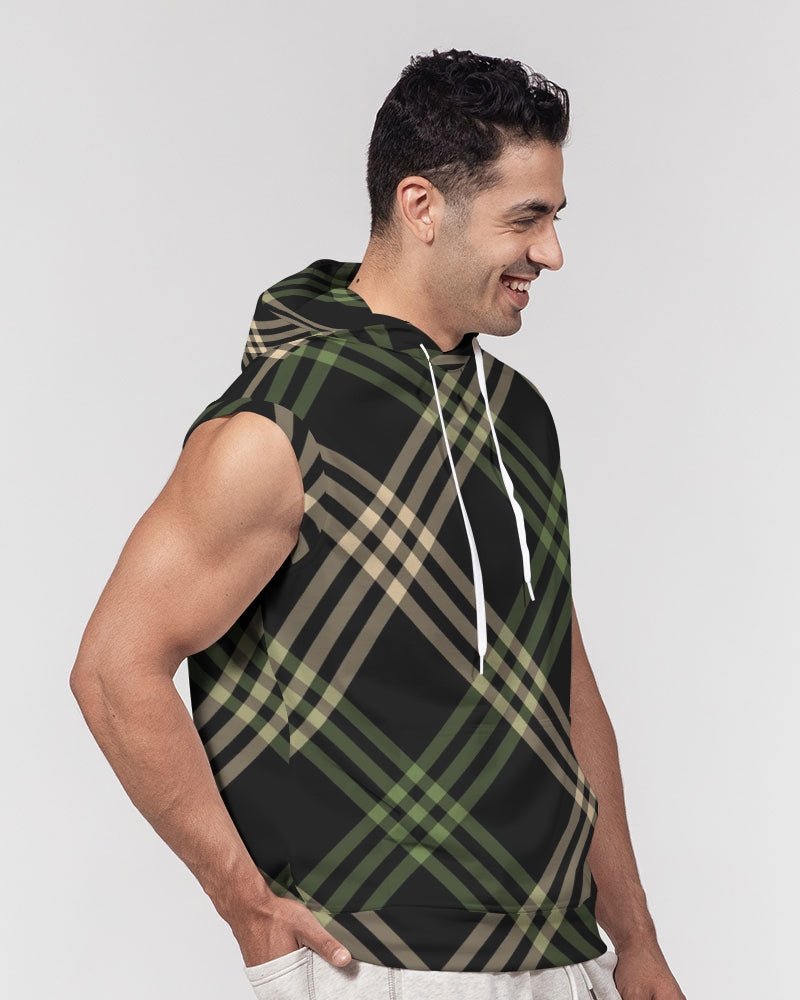 Smooth Plaid Premium Sleeveless Hoodie