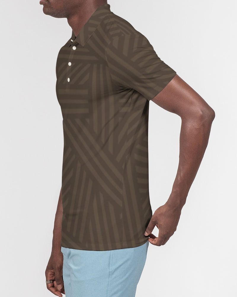 Brown Weave Slim Fit Polo