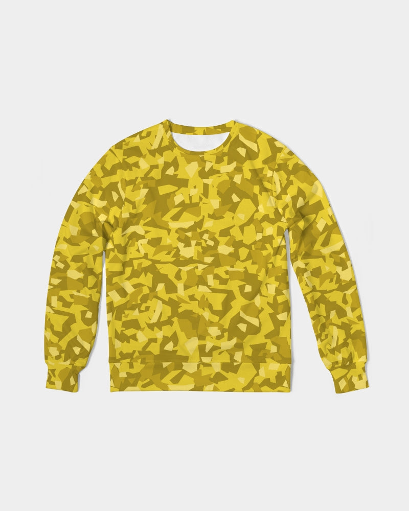 AV Yellow Camo Men's Classic French Terry Crewneck Pullover