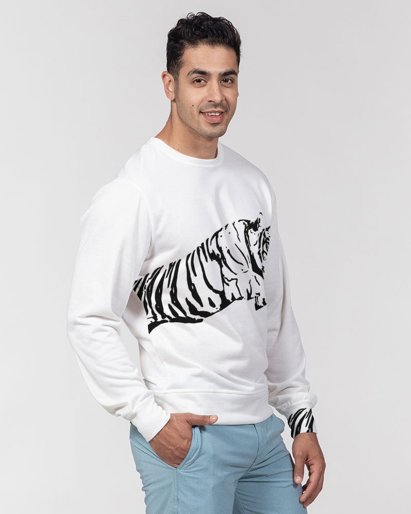 Tiger Black Men's Classic French Terry Crewneck Pullover
