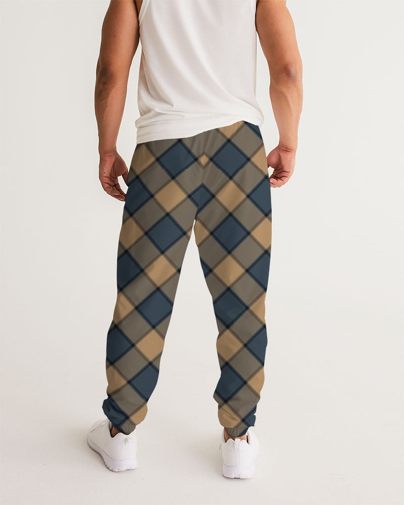 Dark Teal Plaid Men's Track Pants