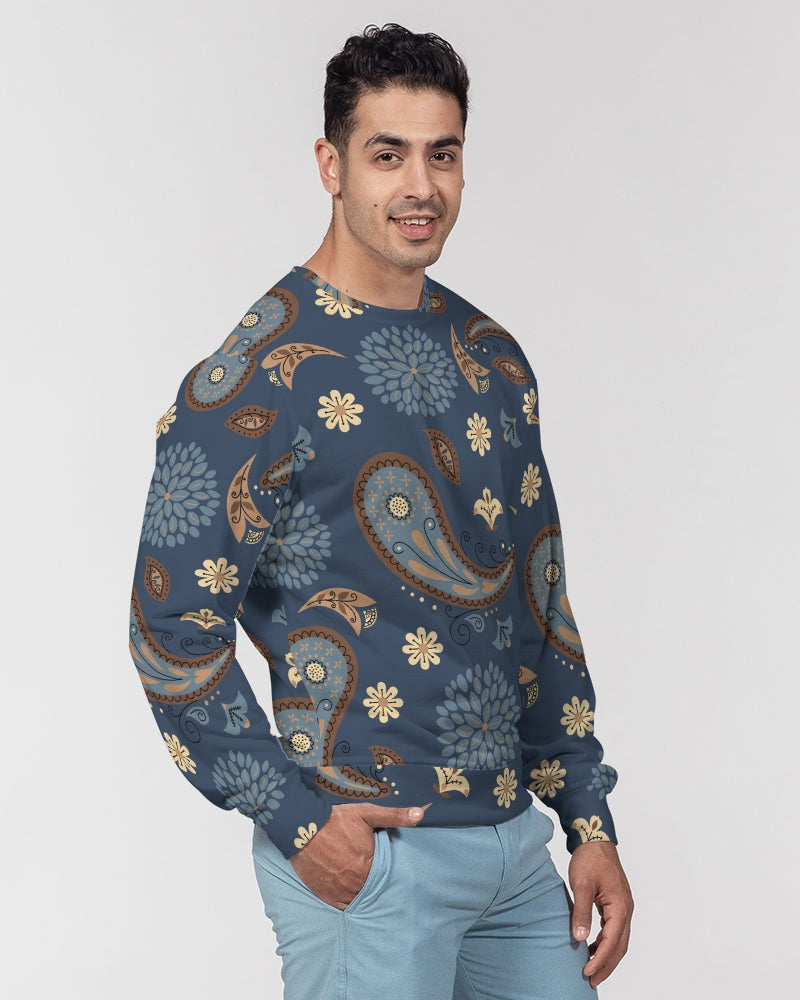 Moonlight Paisley Men's Classic French Terry Crewneck Pullover