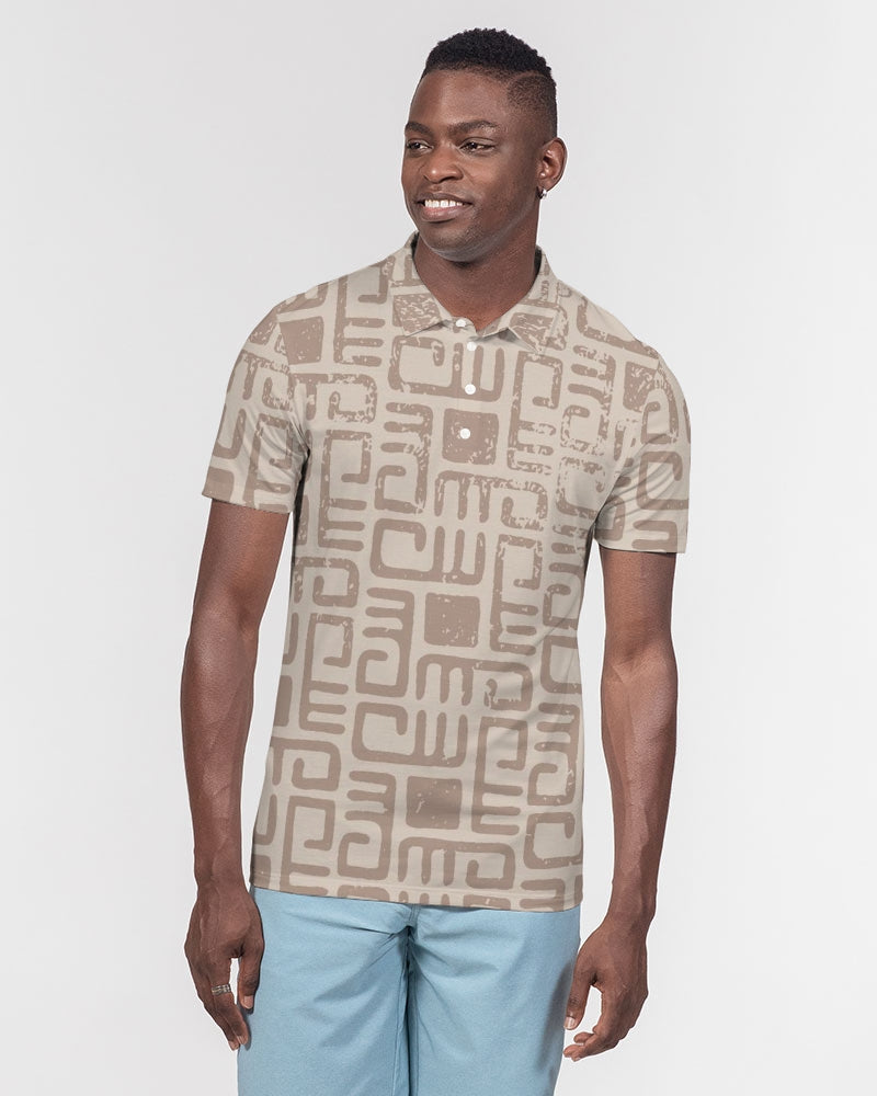 Beige Tribes Men's Slim Fit Short Sleeve Polo