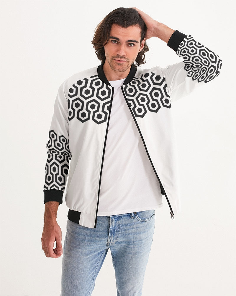 Men's Black Matter Bomber Jacket — bold all-over print by AmbiVirile, view 5
