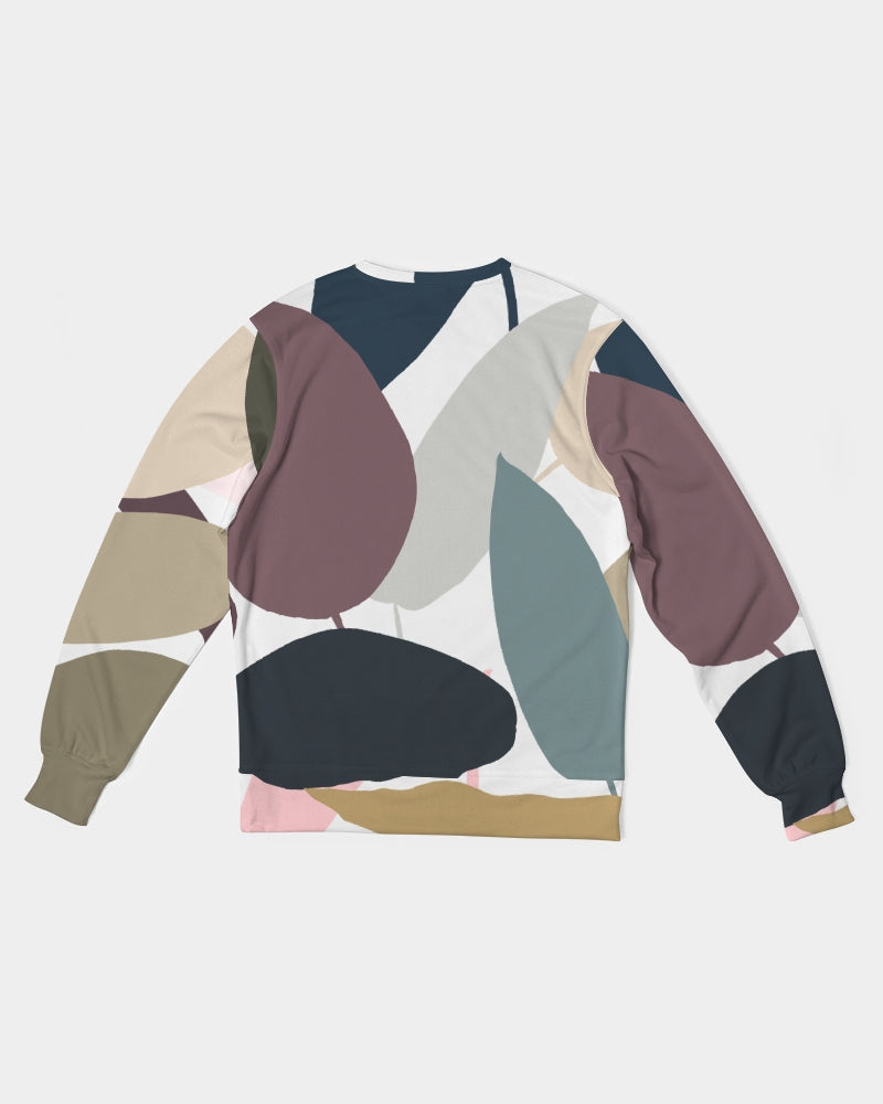 Geo Leaf Men's Classic French Terry Crewneck Pullover