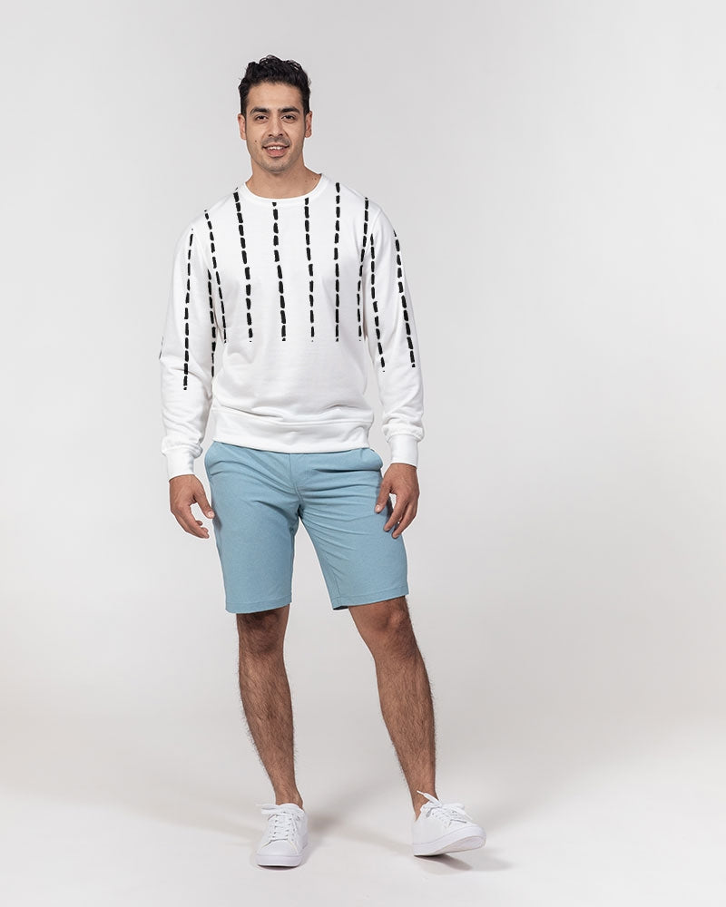 dot stripe Men's Classic French Terry Crewneck Pullover