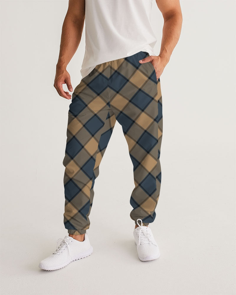 Dark Teal Plaid Men's Track Pants