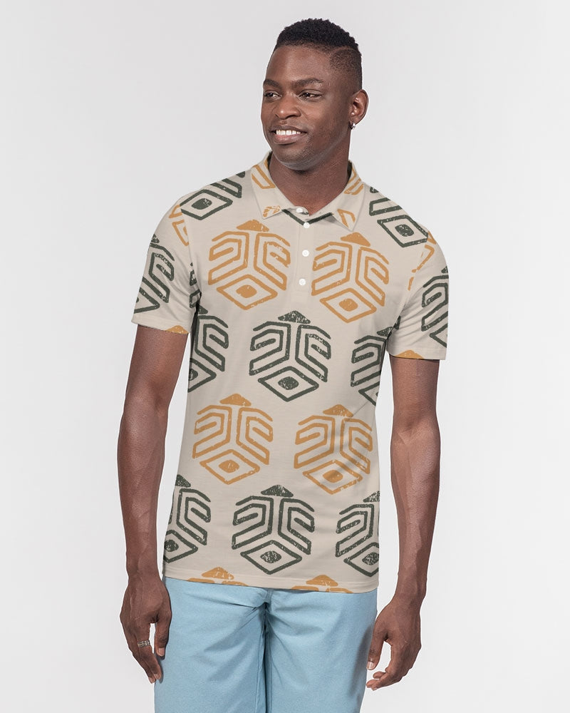 Tribal Marks Men's Slim Fit Short Sleeve Polo