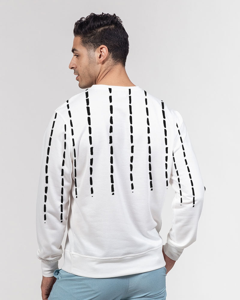 dot stripe Men's Classic French Terry Crewneck Pullover