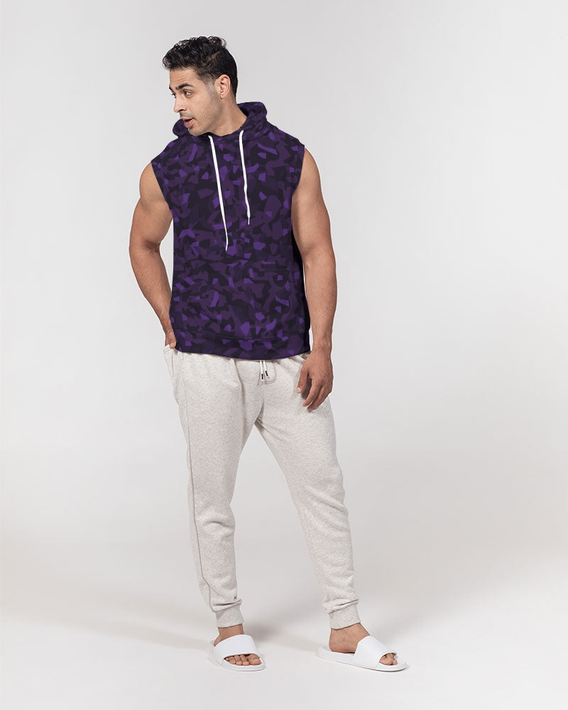 AV Purple Camo Men's Premium Heavyweight Sleeveless Hoodie