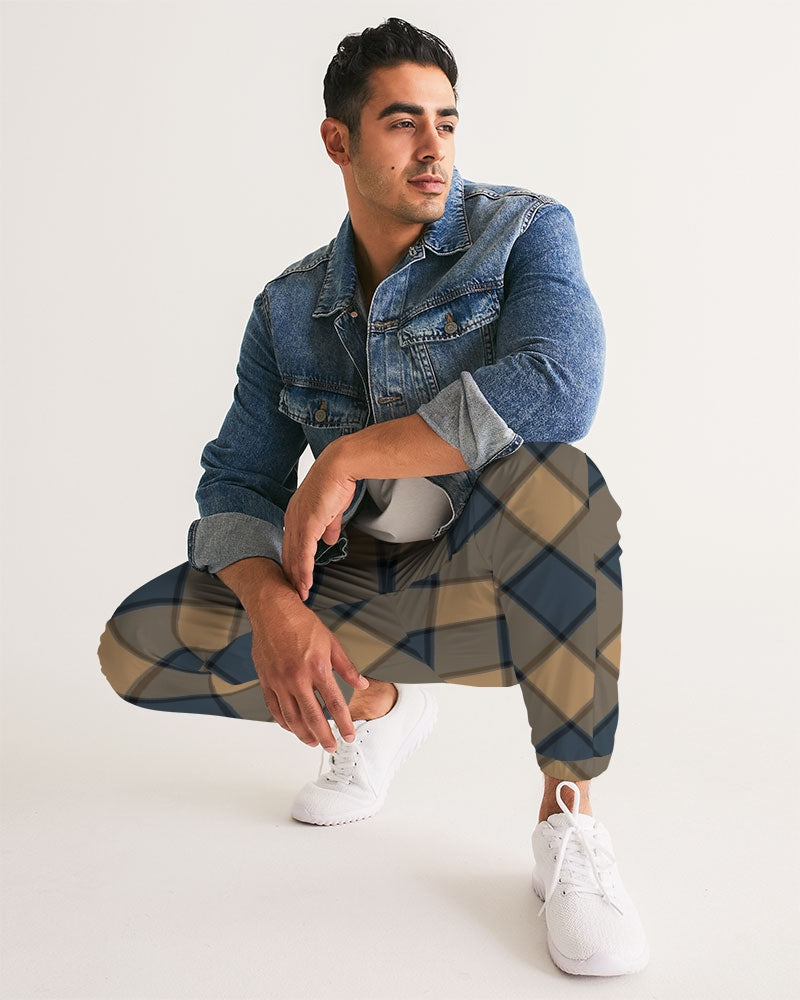 Dark Teal Plaid Men's Track Pants