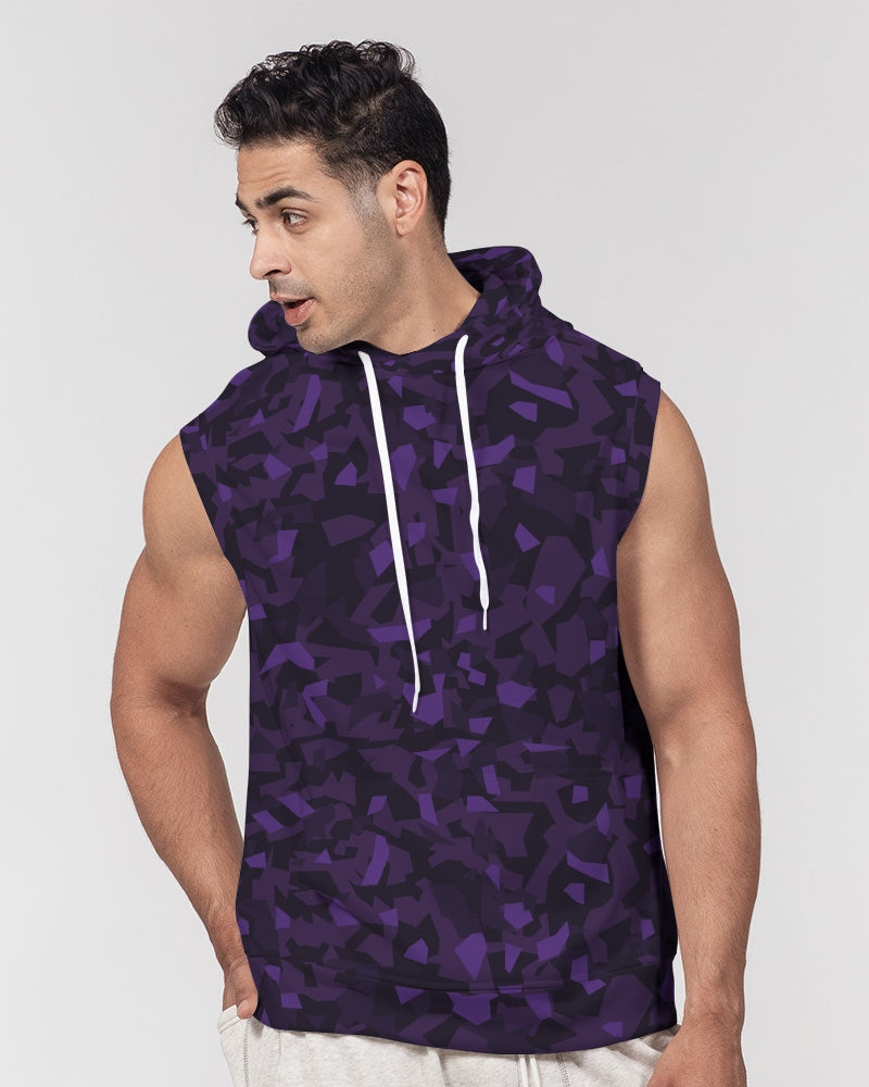 AV Purple Camo Men's Premium Heavyweight Sleeveless Hoodie