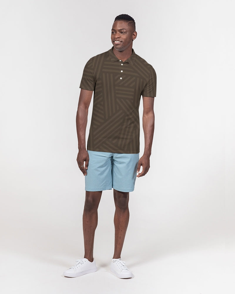 Brown Weave Slim Fit Polo
