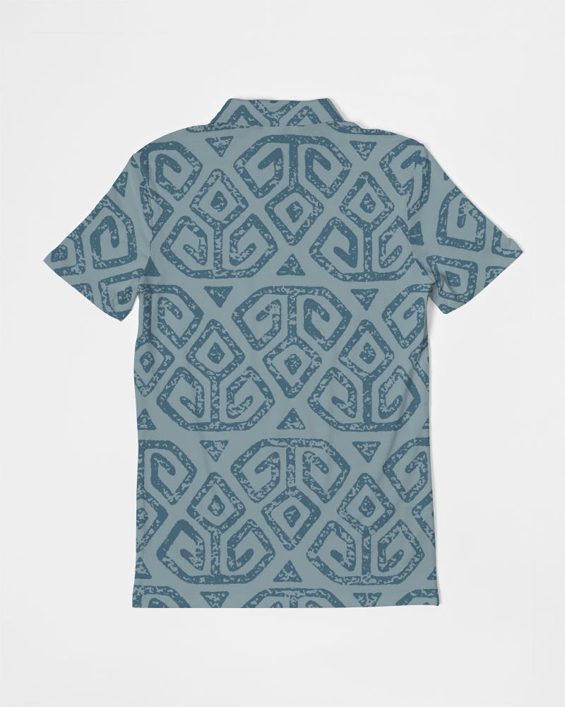 Teal Tribal Cloth Men's Slim Fit Short Sleeve Polo