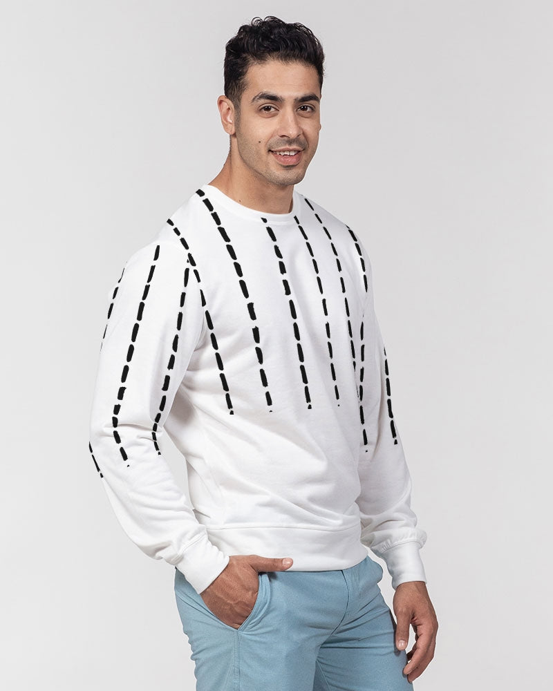 dot stripe Men's Classic French Terry Crewneck Pullover