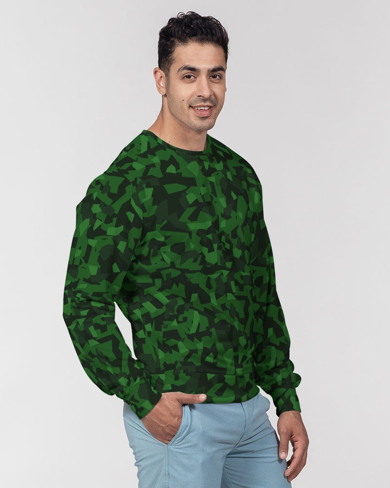 AV Green Camo Men's Classic French Terry Crewneck Pullover