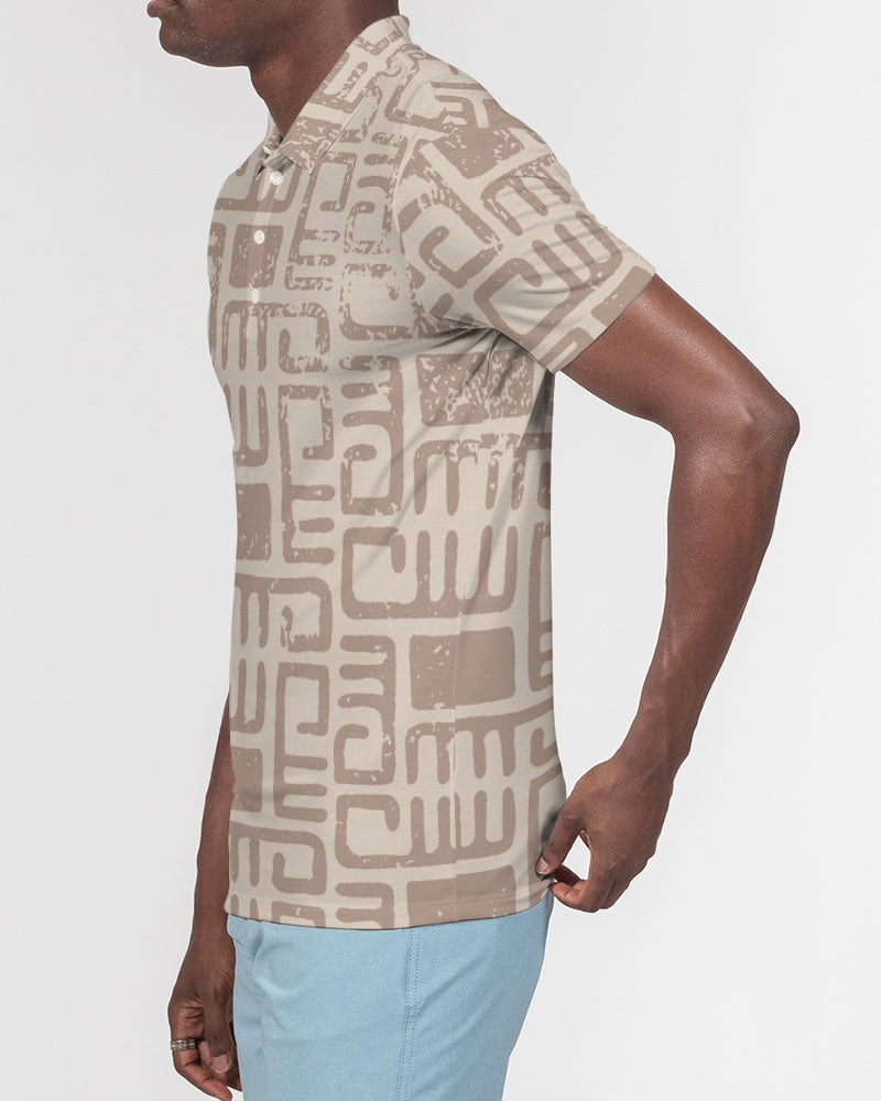 Beige Tribes Men's Slim Fit Short Sleeve Polo