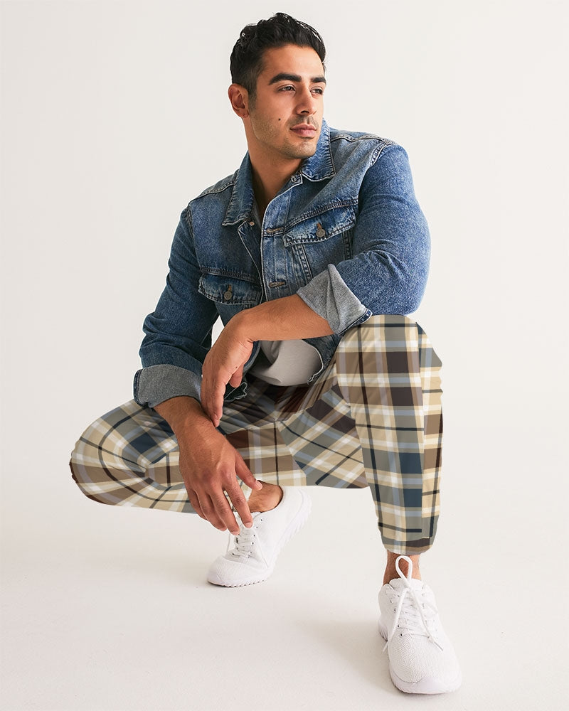 Classic Plaid Brown Men's Track Pants