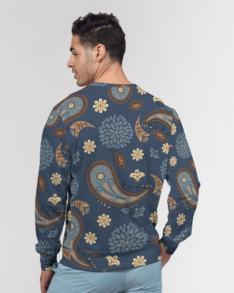 Moonlight Paisley Men's Classic French Terry Crewneck Pullover