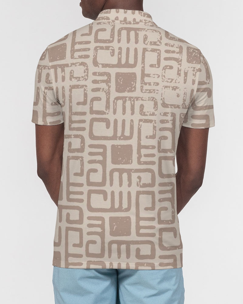 Beige Tribes Men's Slim Fit Short Sleeve Polo