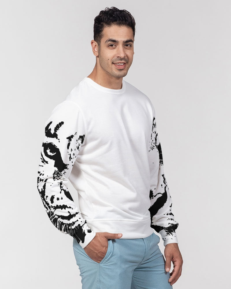 Tiger Black Head Men's Classic French Terry Crewneck Pullover