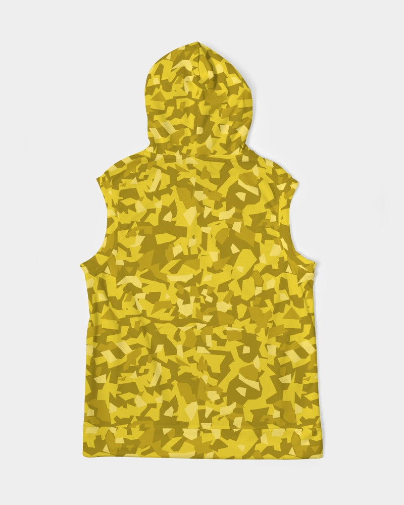 AV Yellow Camo Men's Premium Heavyweight Sleeveless Hoodie