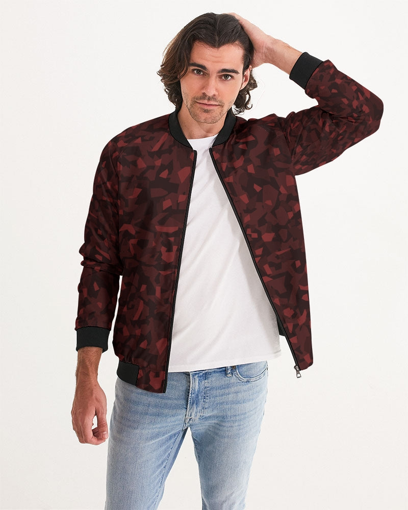Men's AV Red Camo Bomber Jacket — bold all-over print by AmbiVirile, view 5
