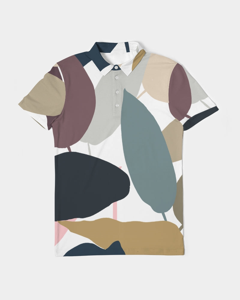 Geo Leaf Men's Slim Fit Short Sleeve Polo