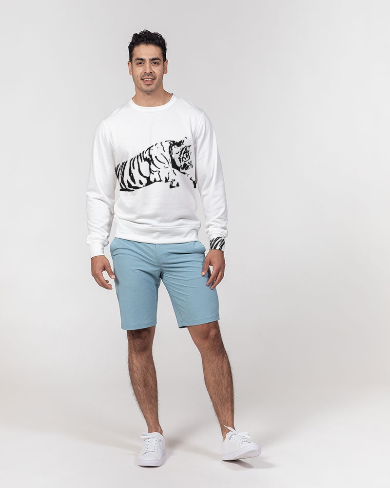 Tiger Black Men's Classic French Terry Crewneck Pullover