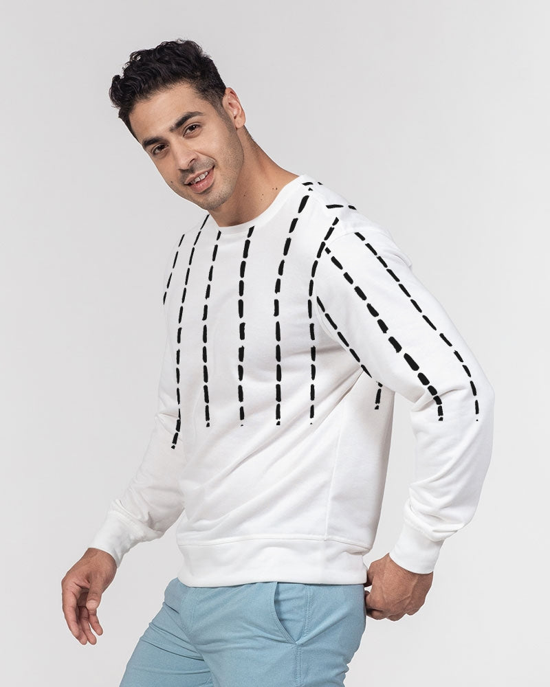 dot stripe Men's Classic French Terry Crewneck Pullover