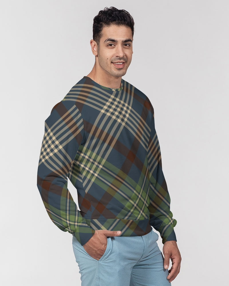 Winter Plaid Men's Classic French Terry Crewneck Pullover