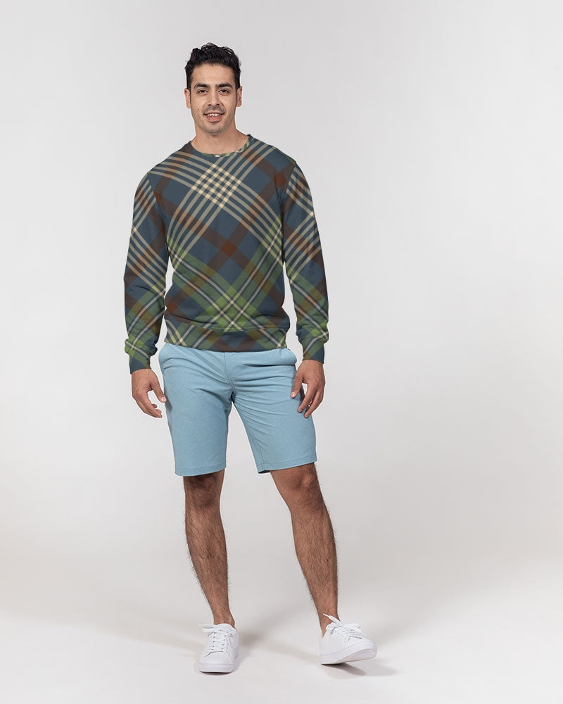 Winter Plaid Men's Classic French Terry Crewneck Pullover