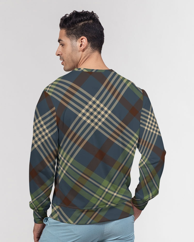 Winter Plaid Men's Classic French Terry Crewneck Pullover