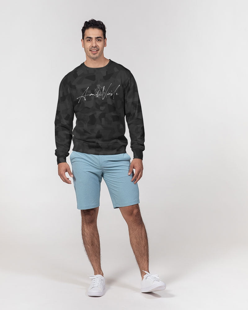 AV Black Camo Men's Classic French Terry Crewneck Pullover