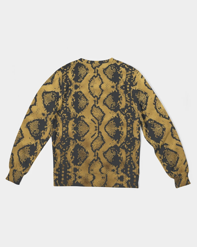 Gold Snakeskin Men's Classic French Terry Crewneck Pullover