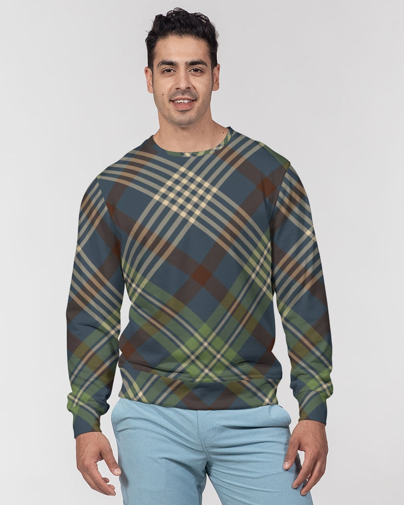 Winter Plaid Men's Classic French Terry Crewneck Pullover