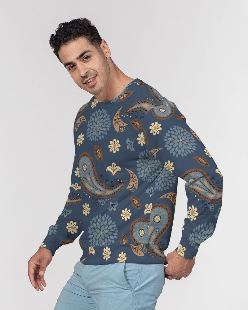 Moonlight Paisley Men's Classic French Terry Crewneck Pullover