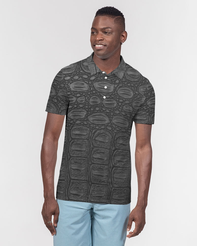 Black Crocodile Love Men's Slim Fit Short Sleeve Polo