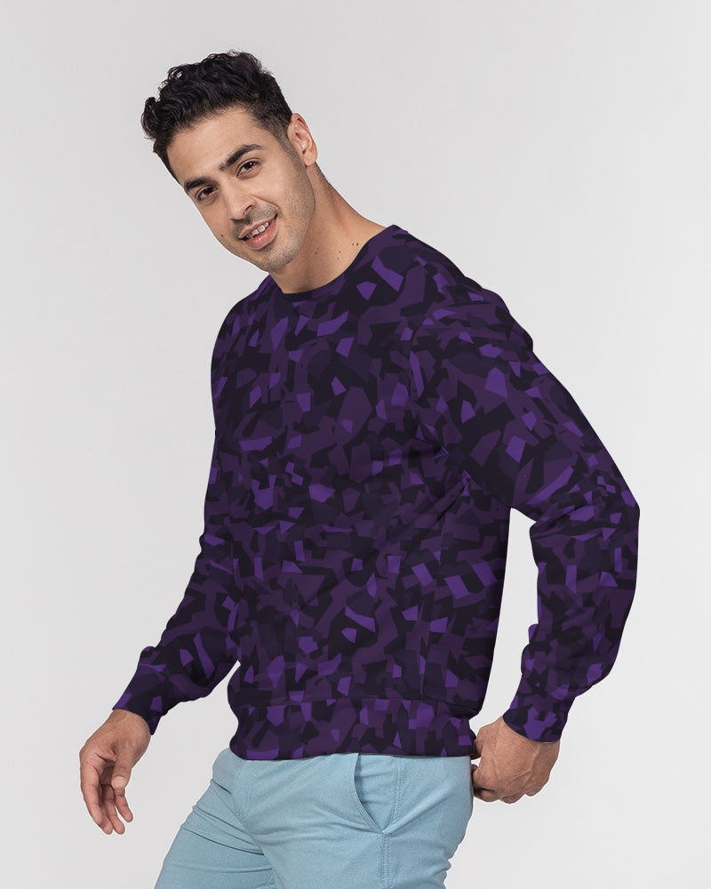 AV Purple Camo Men's Classic French Terry Crewneck Pullover