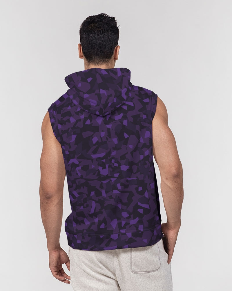 AV Purple Camo Men's Premium Heavyweight Sleeveless Hoodie
