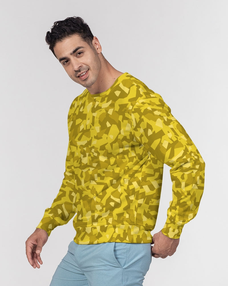 AV Yellow Camo Men's Classic French Terry Crewneck Pullover