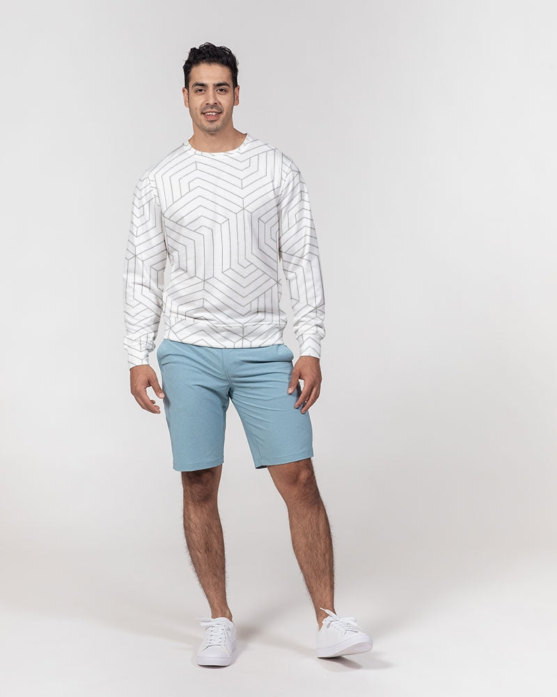 Geo Sense Men's Classic French Terry Crewneck Pullover